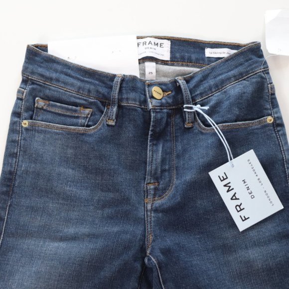 Frame Le Skinny De Jeanne Joli Raw Hem Jeans 25 - Picture 3 of 6